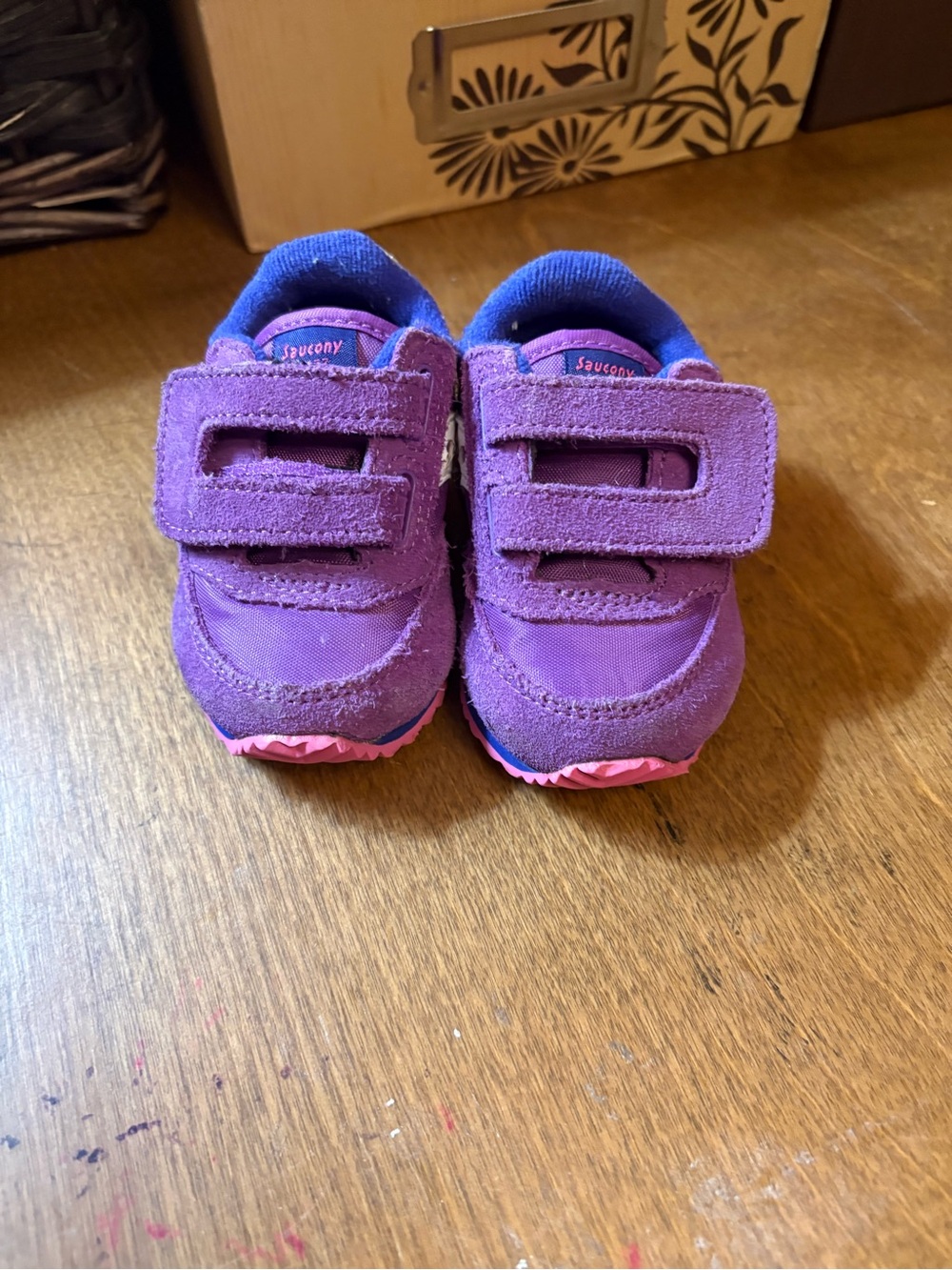 Saucony Kids Purple & Pink Velcro Sneakers